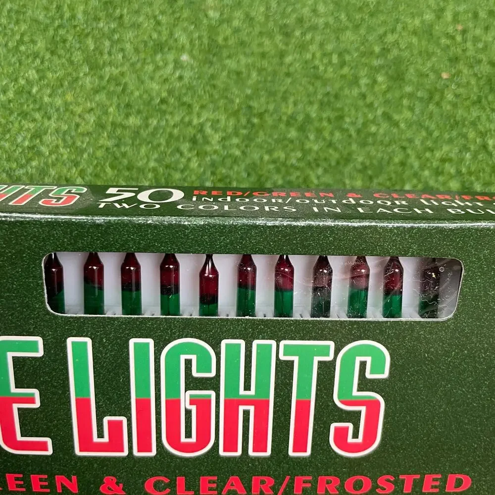 Vintage NOMA Double Lights Indoor Outdoor Red Green 19.5 Ft Set